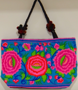 Hmong Bag (Flowers, Blue Base)