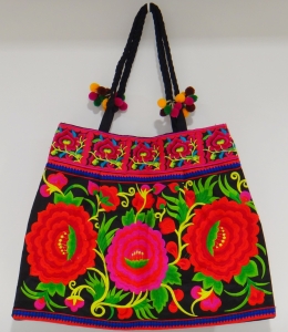 Hmong Bag (SE-Flowers, Black Base)